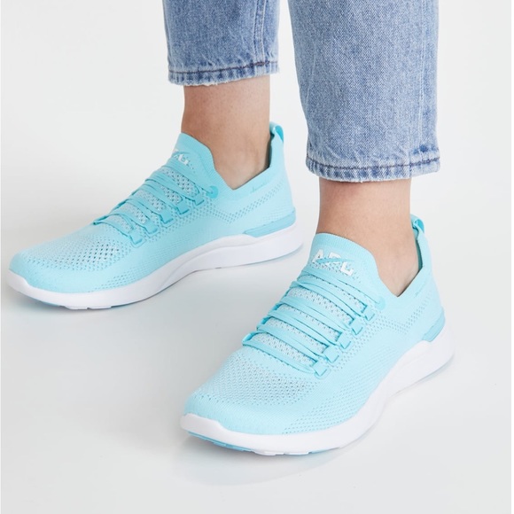 APL 7.5 Bahama Blue Metallic Silver White Techloom Breeze Sneakers - Picture 1 of 3